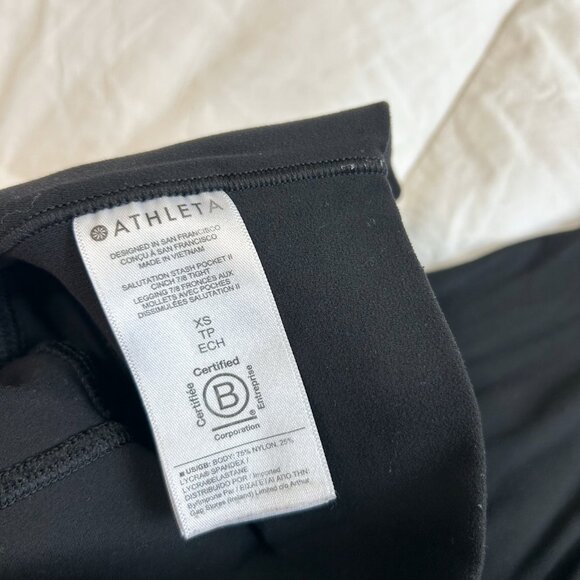 Athleta Salutation Stash Pocket II Cinch 7/8 Tight Black XS High Rise - Picture 7 of 10